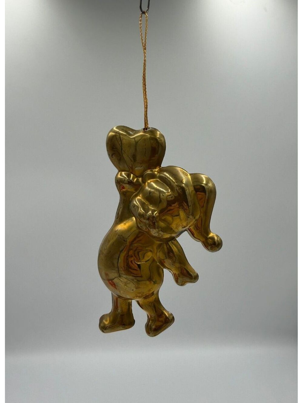 Vintage 1984 Silvestri Brass Teddy Bear Christmas Ornament Heart Balloon